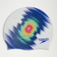 Digital-bedruckte Silikon-Badekappe für Erwachsene Weiß/Blau von Speedo