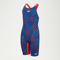 Fastskin Junior Endurance+ Kneeskin-Schwimmanzug mit offenem Rücken für Mädchen Blau/Rot von Speedo