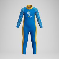 Kleinkinder Jungen Learn to Swim All-in-One-Sonnenschutzanzug Blau/Gelb von Speedo