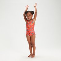 Rüschen-Badeanzug mit dünnen Trägern für Mädchen im Kleinkindalter Pink von Speedo