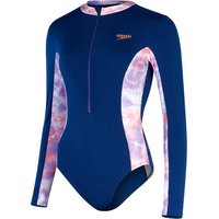 SPEEDO Damen Top LS PNL PRT SWMSUIT PURPLE/ORANGE von Speedo