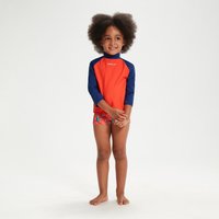 Schwimmlern-Essential Unisex Rash-Top für Kleinkinder Blau/Koralle von Speedo