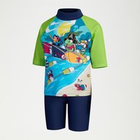 Schwimmlern-Sonnenschutz-Top und Shorts für Jungen Blau/Grün von Speedo