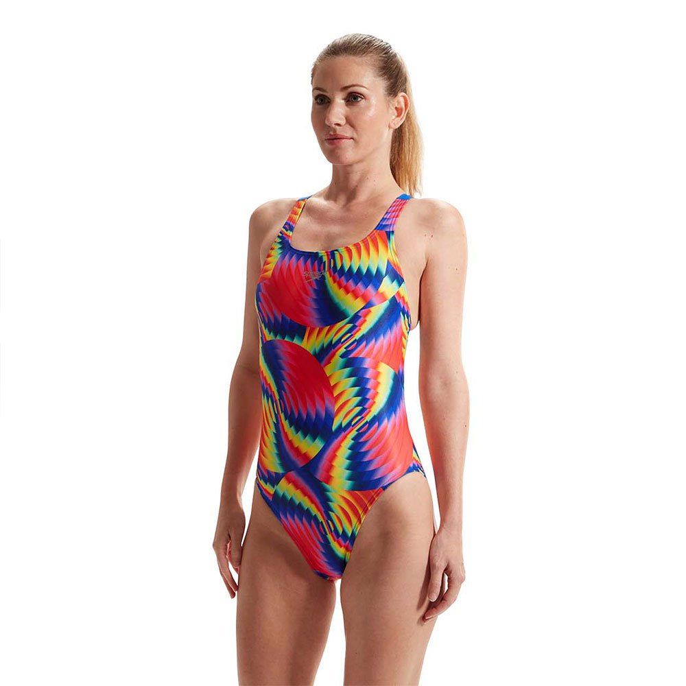 Speedo Allover Digital Leaderback Swimsuit Mehrfarbig 32 Frau von Speedo