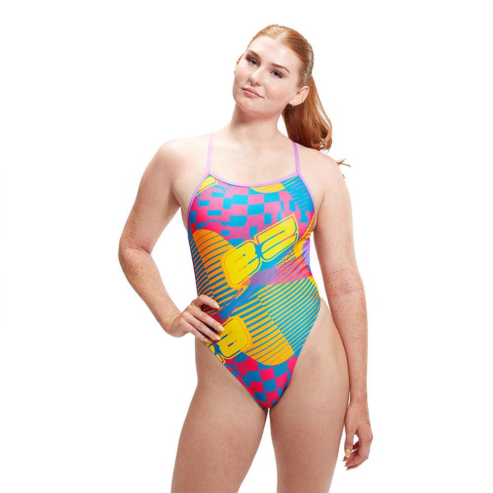 Speedo Allover Digital Vback Swimsuit Mehrfarbig UK 26 Frau von Speedo