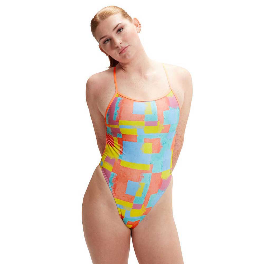 Speedo Allover Digital Vback Swimsuit Mehrfarbig 26 Frau von Speedo