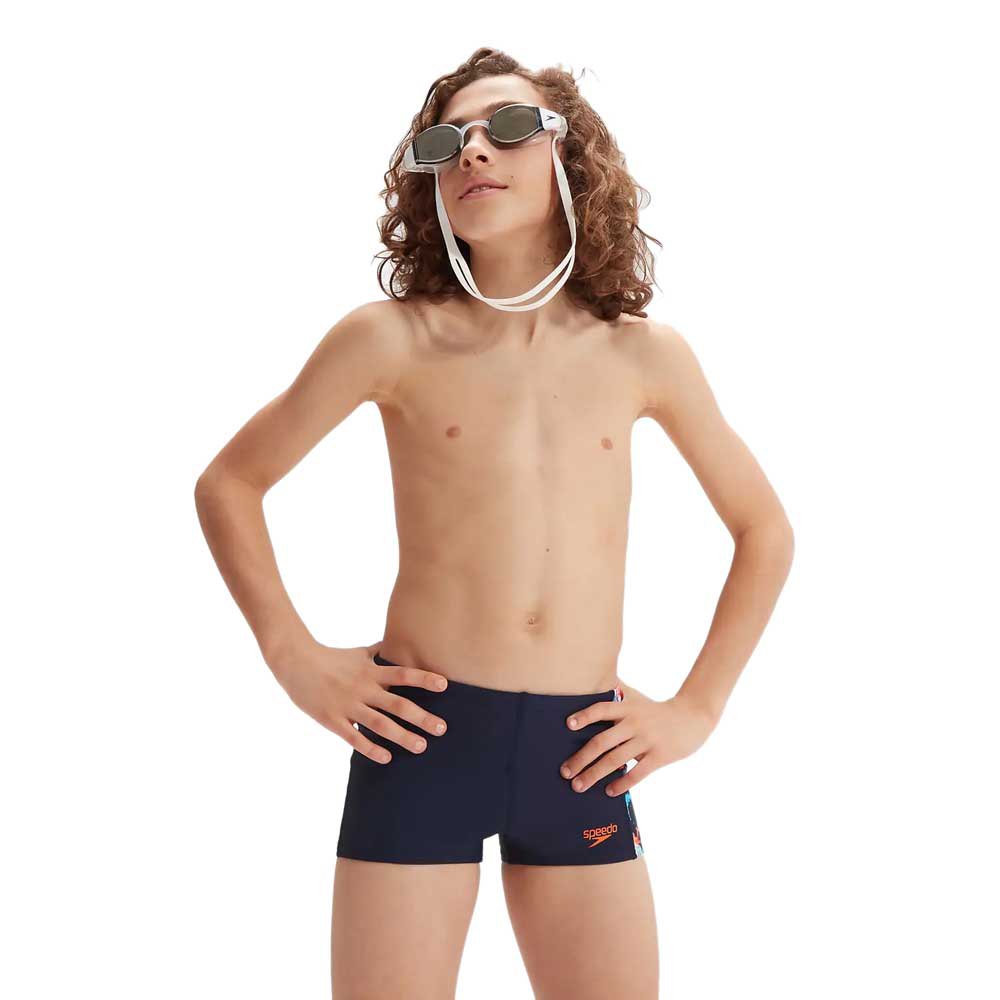 Speedo Allover Panel Swim Boxer Blau 09-10 Years Junge von Speedo