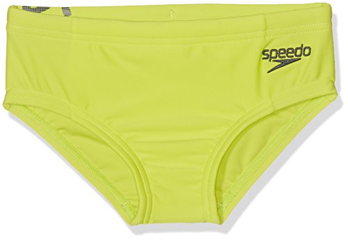 Speedo Baby Essential Boys Logo Brief Badeanzug, Lime Punch/Oxid Grey, 30 von Speedo