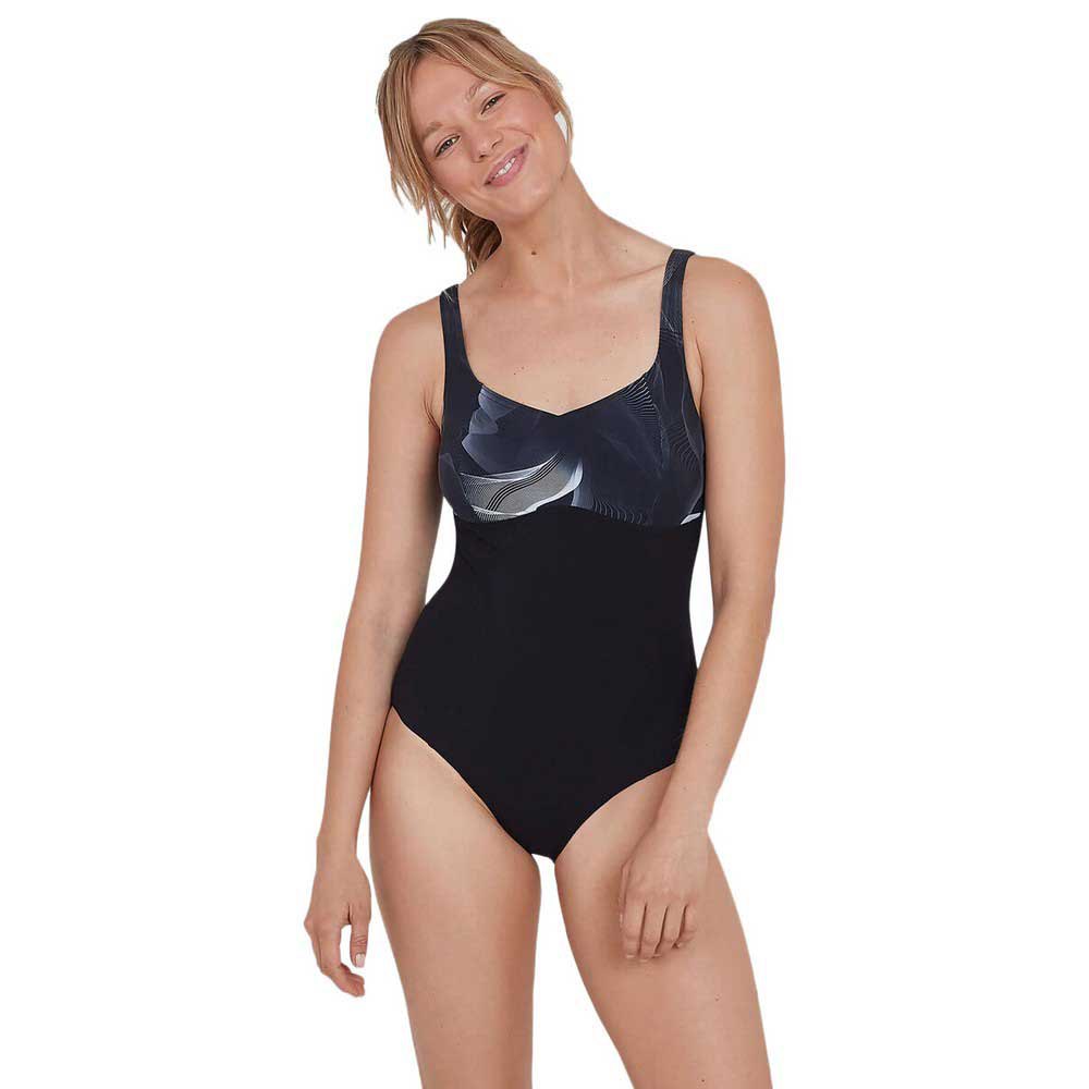 Speedo Contourlustre Printed Swimsuit Schwarz UK 38 Frau von Speedo