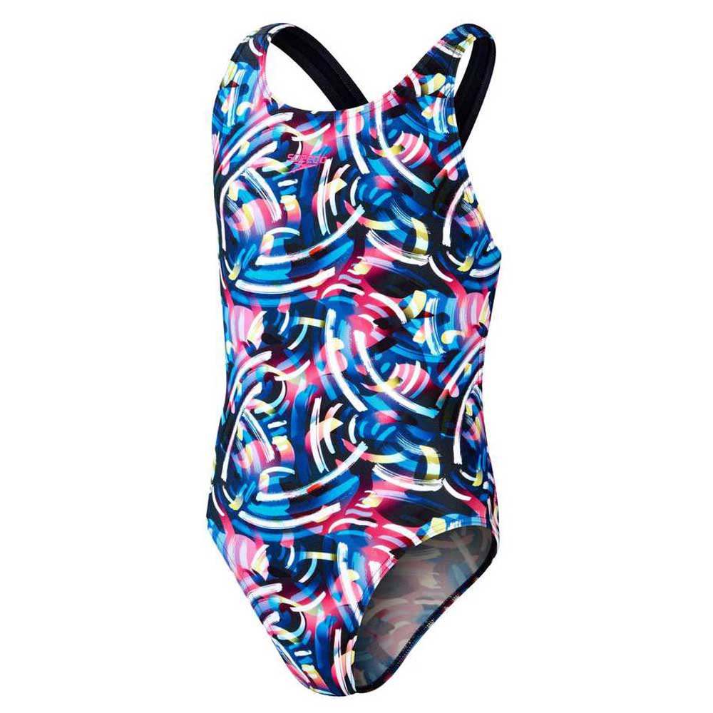Speedo Digital Allover Leaderback Swimsuit Mehrfarbig 13-14 Years Mädchen von Speedo