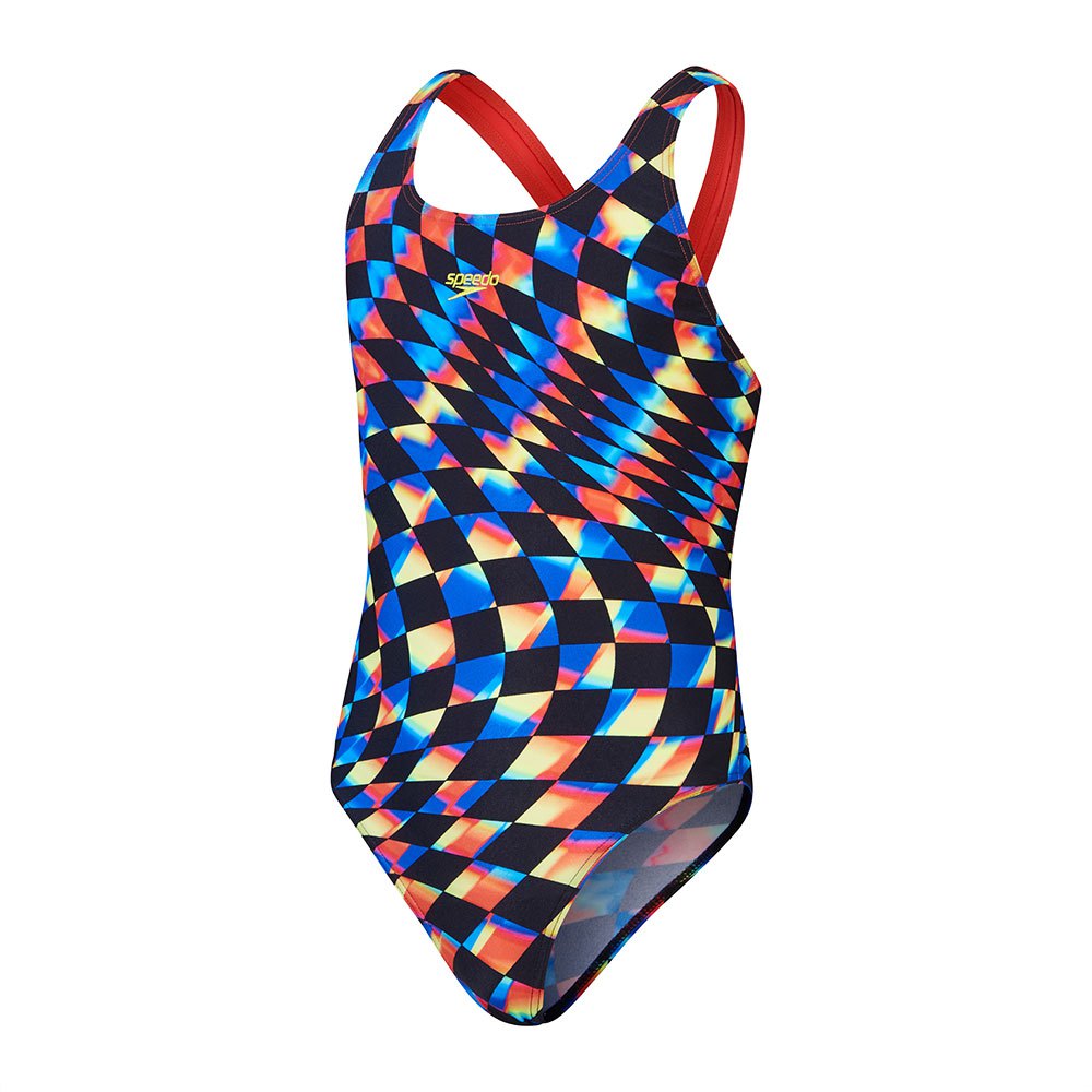 Speedo Digital Allover Leaderback Swimsuit Mehrfarbig 11-12 Years Mädchen von Speedo