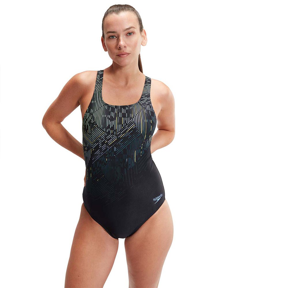 Speedo Digital Printed Medalist Swimsuit Schwarz 34 Frau von Speedo