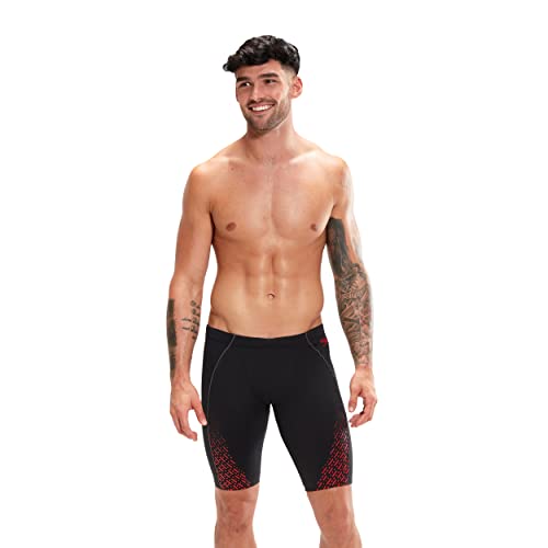 Speedo Herren Eco Endurance + Pro II Badehose, Schwarz/Fed Rot, 2 von Speedo