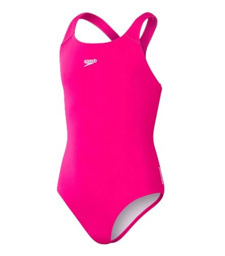 Speedo Mädchen ECO Endurance+ Medalist Badeanzug | Chlorbeständig | Recyclingmaterial | Bequeme Passform | Schwimmunterricht | Badeurlaub Badeanzug, Electric Pink, 5-6 von Speedo