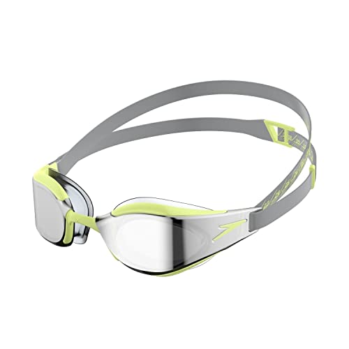 Speedo Fastskin Hyper Elite Mirror Goggles - Grey/Green/Chrome - Adult von Speedo