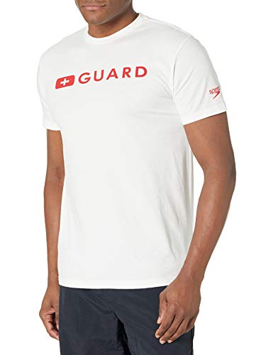 Speedo Guard, kurzärmliges T-Shirt für Herren, Herren, weiß, Large von Speedo