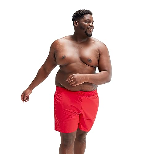 Speedo Herren Plus Size Essentials 16" Schwimmshorts | Watershort | Schwimmhose | Badebekleidung in großen Größen Badehose, Fed Red, XXXL von Speedo