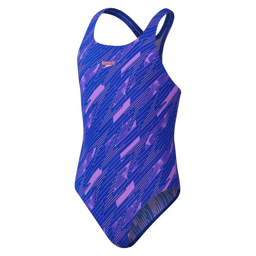 Speedo Hyperboom Allover Medalist Swimsuit Blau 11-12 Years Mädchen von Speedo