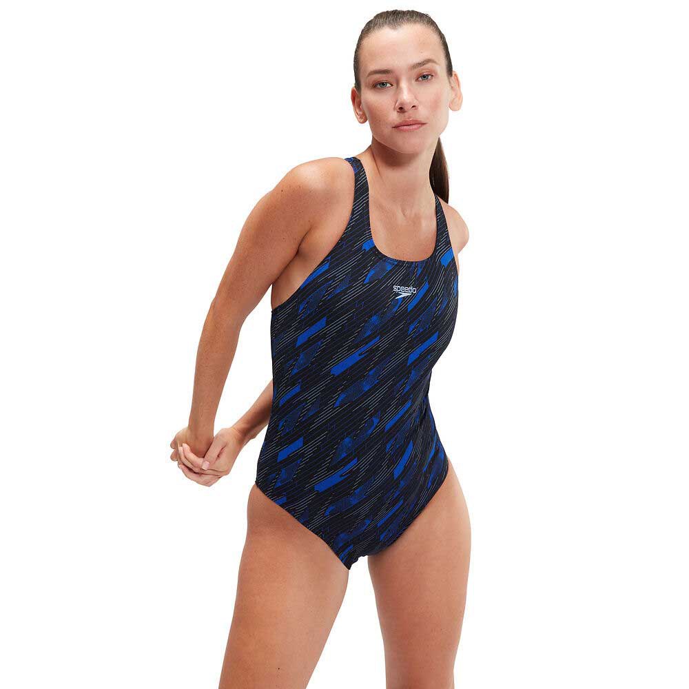 Speedo Hyperboom Allover Medalist Swimsuit Blau UK 32 Frau von Speedo