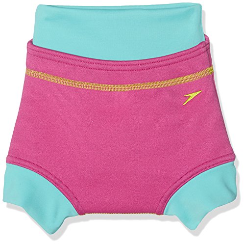 Speedo Kinder Schwimmwindel-Badehose Swimwear, Vegas Pink/Bali Blue/Lime Punch, 12-18 von Speedo