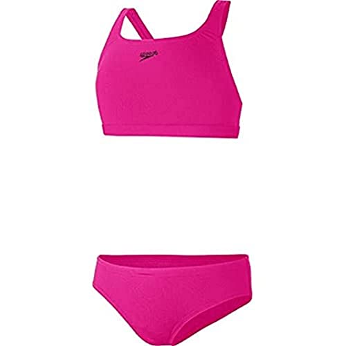 Speedo Mädchen Bikini Essential Endurance+ Medalist 2 Piece, Electric Pink, 34 (15-16 Yrs), 812397 von Speedo