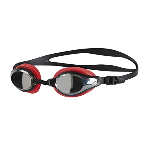 Speedo Goggles Mariner Supreme Mirror, Lava Red/Black/Chrome, One Size, 8-11319B990 von Speedo