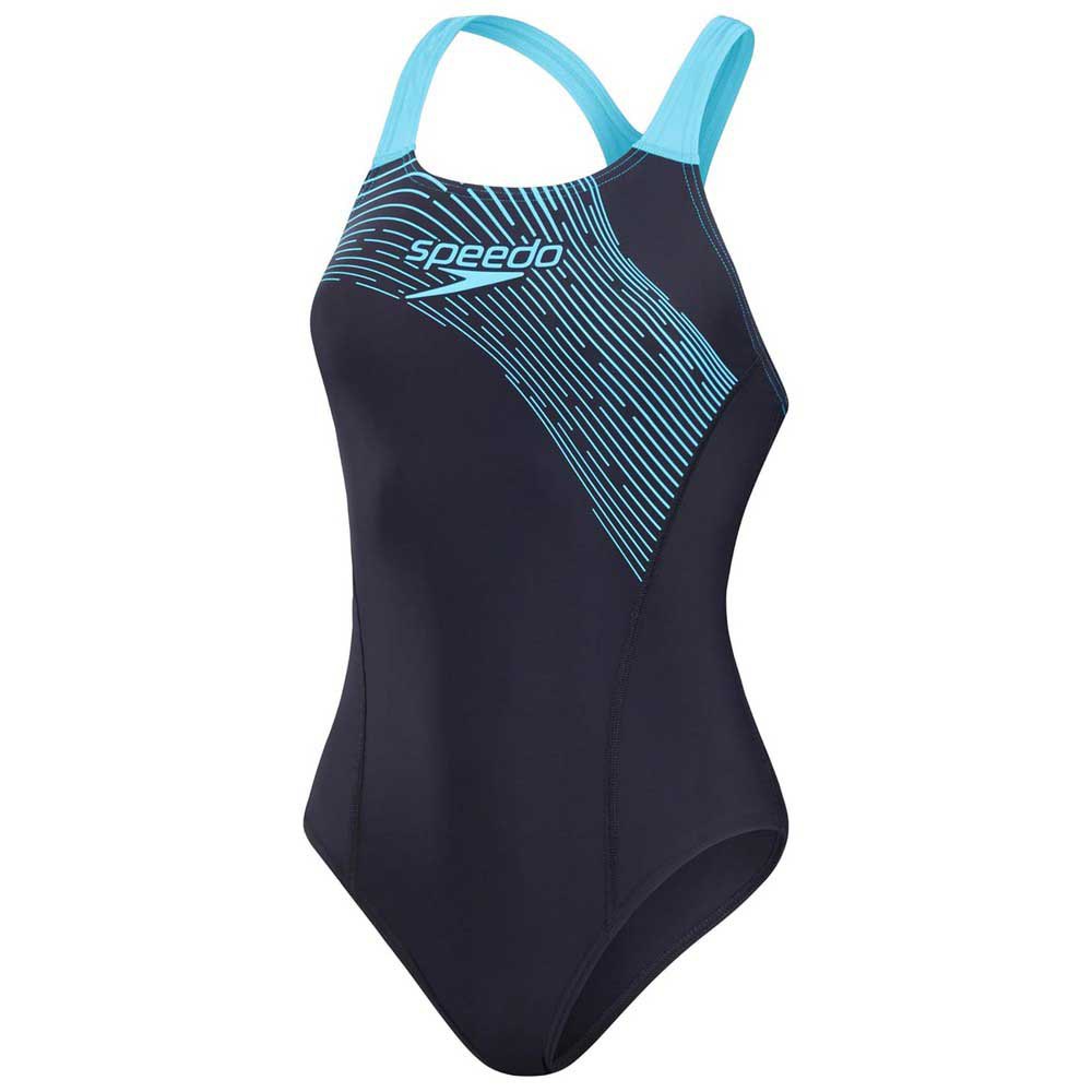 Speedo Medley Logo Swimsuit Blau UK 32 Frau von Speedo