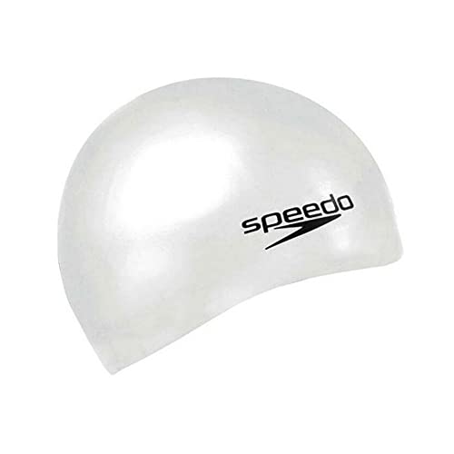 Speedo Unisex Erwachsene Flat Silicon Cap White Schwimmkappe, Weiß, Einheitsgröße von Speedo