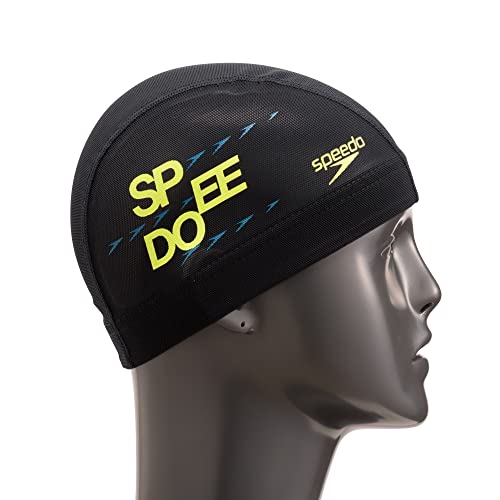 Speedo SE12256 Swim Cap Speedo Logo Mesh Cap Speed Logo Mesh Cap Unisex Black/Yellow L von Speedo