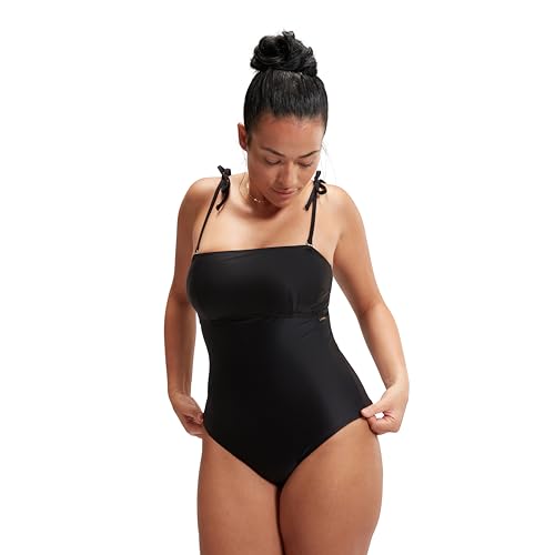 Speedo Damen Formender Bandeau Badeanzug | Shapewear | Schwimmbekleidung für Strand und Urlaub Schwimmbekleidung, Schwarz, 40/16 von Speedo