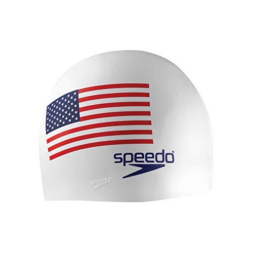Speedo Unisex-Erwachsene Badekappe aus Silikon, weiße Flagge von Speedo