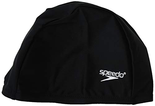 Speedo Swim Fabric Comfort Cap Solid Schwimmkappe, Schwarz, Einheitsgröße von Speedo