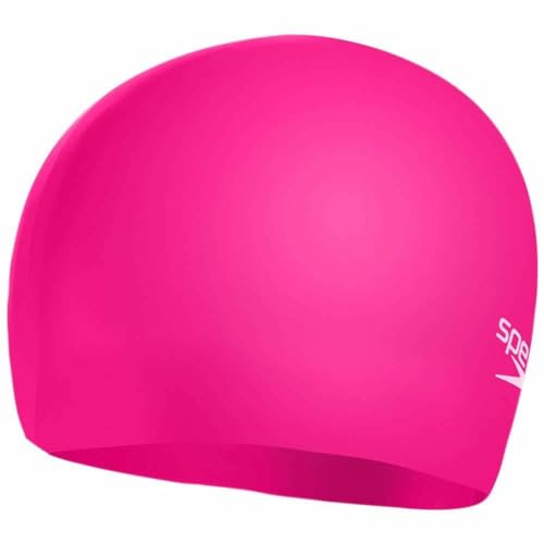 Speedo Unisex Kinder Junior Plain Moulded Silicone Junior Swimming Cap Schwimmkappe, Cherry Rosa/Blush, Einheitsgröße von Speedo