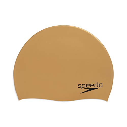 Speedo Unisex-Erwachsene Badekappe Elastomeric Solid, Gold-metallic, Einheitsgröße von Speedo
