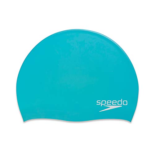 Speedo Unisex-Erwachsene Badekappe Elastomeric Solid, blaugrün, Einheitsgröße von Speedo