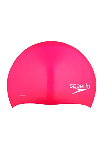 Speedo Unisex-Erwachsene Silikon-Badekappe für Lange Haare, Rose, Einheitsgröße von Speedo