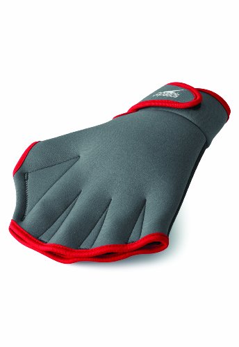 Speedo Unisex-Handschuhe für Erwachsene, Schwimmtraining, Fitness, Anthrazit/Rot, Größe M von Speedo