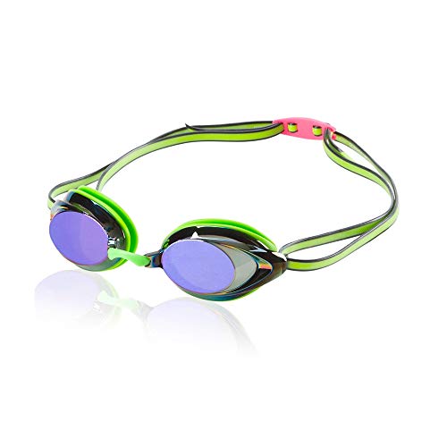 Speedo Vanquisher 2.0 Mirrored Goggles, Key Lime, One Size von Speedo