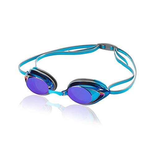 Speedo Vanquisher 2.0 Mirrored Swim Goggles, Horizon Blue, One Size von Speedo