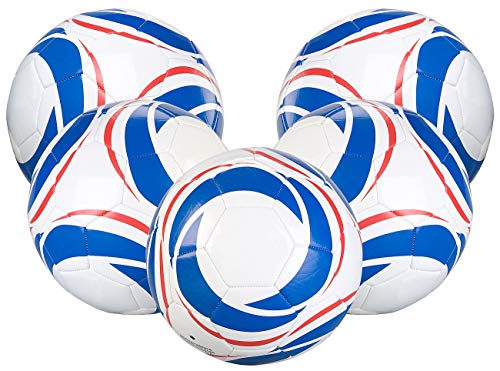 Speeron Wettspielball: 5er-Set Trainings-Fußbälle aus Kunstleder, 20 cm Ø, Größe 4, 390 g (Ball) von Speeron