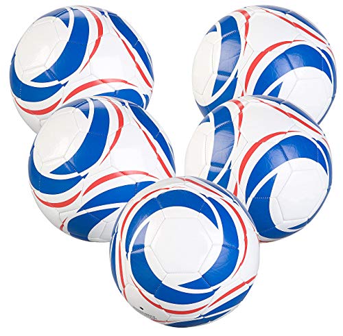 Speeron trainingsfussball: 5er-Set Trainings-Fußball aus Kunstleder, 22 cm Ø, Größe 5, 440 g (Fußball-Spielball, Trainingsball, Volleyball) von Speeron