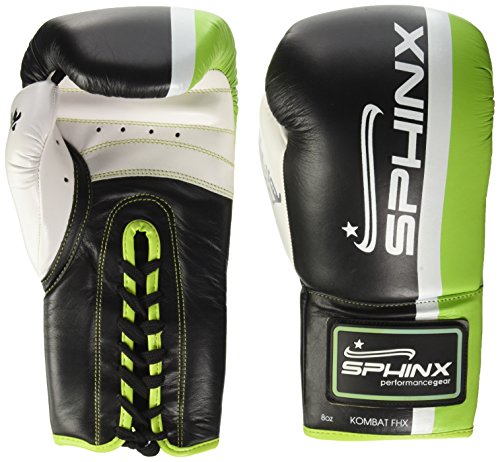 Sphinx Gear Pro-Fight Kombat Fhx Boxhandschuh Unisex Erwachsene, Unisex, SGL1-13, Schwarz, 08 oz von Sphinx Gear