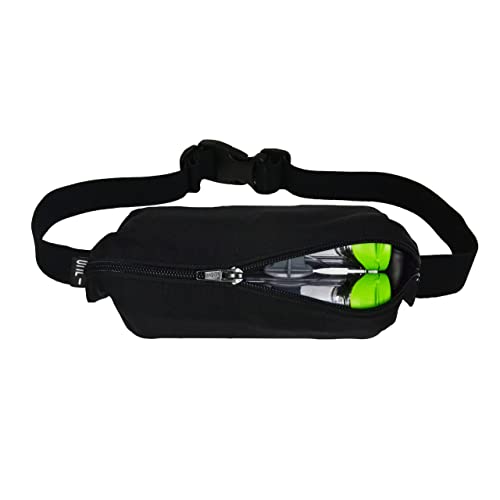 SPIbelt Kinder-Spielsicherer Taschengürtel, erweiterbare Tasche, verstellbare Taille, kein Springen, kein Logo-Band, schwarz mit schwarzem Reißverschluss von Spibelt