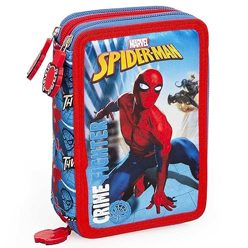Marvel Spider-Man 20cm Federmäppchen gefüllt mit Stiften, Radiergummi, Schere von Hasbro