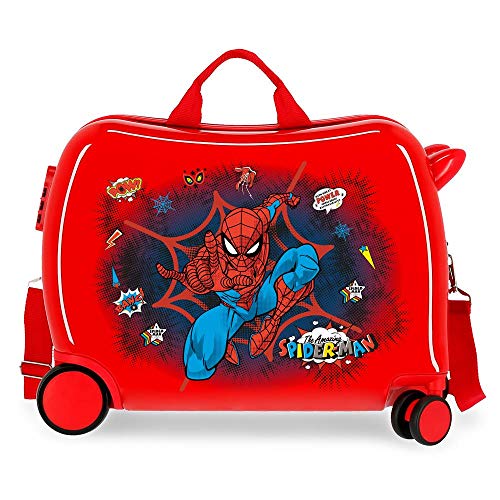 Marvel Spiderman Pop Kinder-Koffer Rot 50x38x20 cms Hartschalen ABS Kombinationsschloss 38L 2,1kgs 4 Räder Handgepäck von Marvel