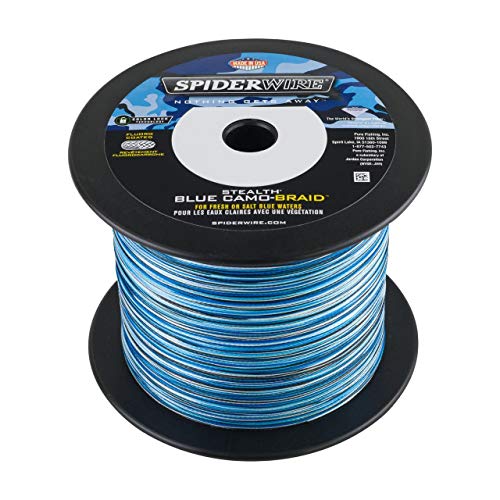 SpiderWire Stealth Braid Superline Angelschnur, Bulk-Spulen, Herren, 1370458, blau Camouflage von Spiderwire