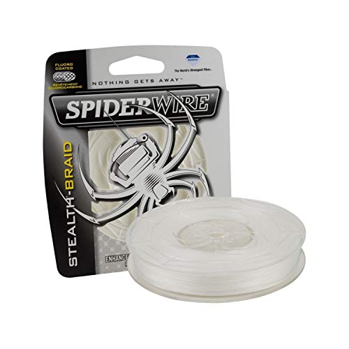 Spiderwire ProSpec® Chrom-Angelschnur, 100% Fluoro, durchscheinend, 6,8 kg, 114 m, geeignet für Salzwasserumgebungen (Verpackung kann variieren) von Spiderwire