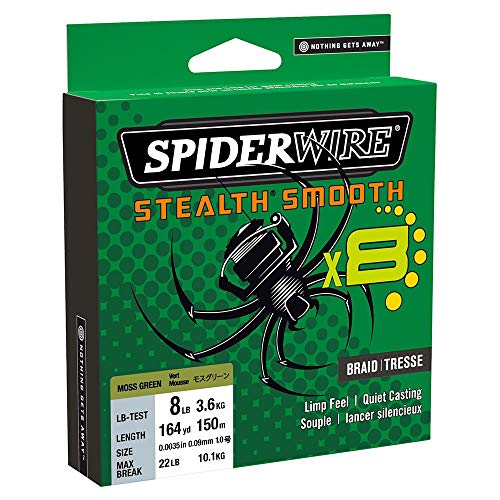 Tresse Spiderwire Stealth Smooth 8 Brins 300M Moss Green - 0,11Mm - 10,3Kg - 1515595 von Spiderwire