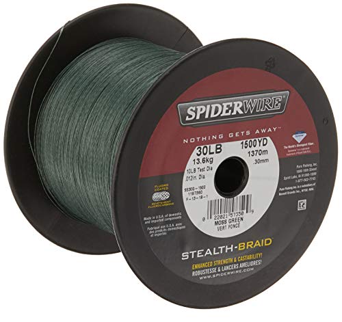 Spiderwire Stealth Braid 457 m Spule, Unisex, SS30G-1500, moosgrün, 1500-Yard Spool, 30/8 Pound/Diameter von Spiderwire