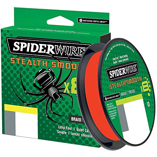 Spiderwire Stealth Smooth 8 New 2020, 8-Fach geflochtene Schnur mit Mikrobeschichtung, 150m, 0,05mm - 0,39mm, 5,4kg - 46,3kg, RED (150, 0,13mm - 12,7kg) von Spiderwire